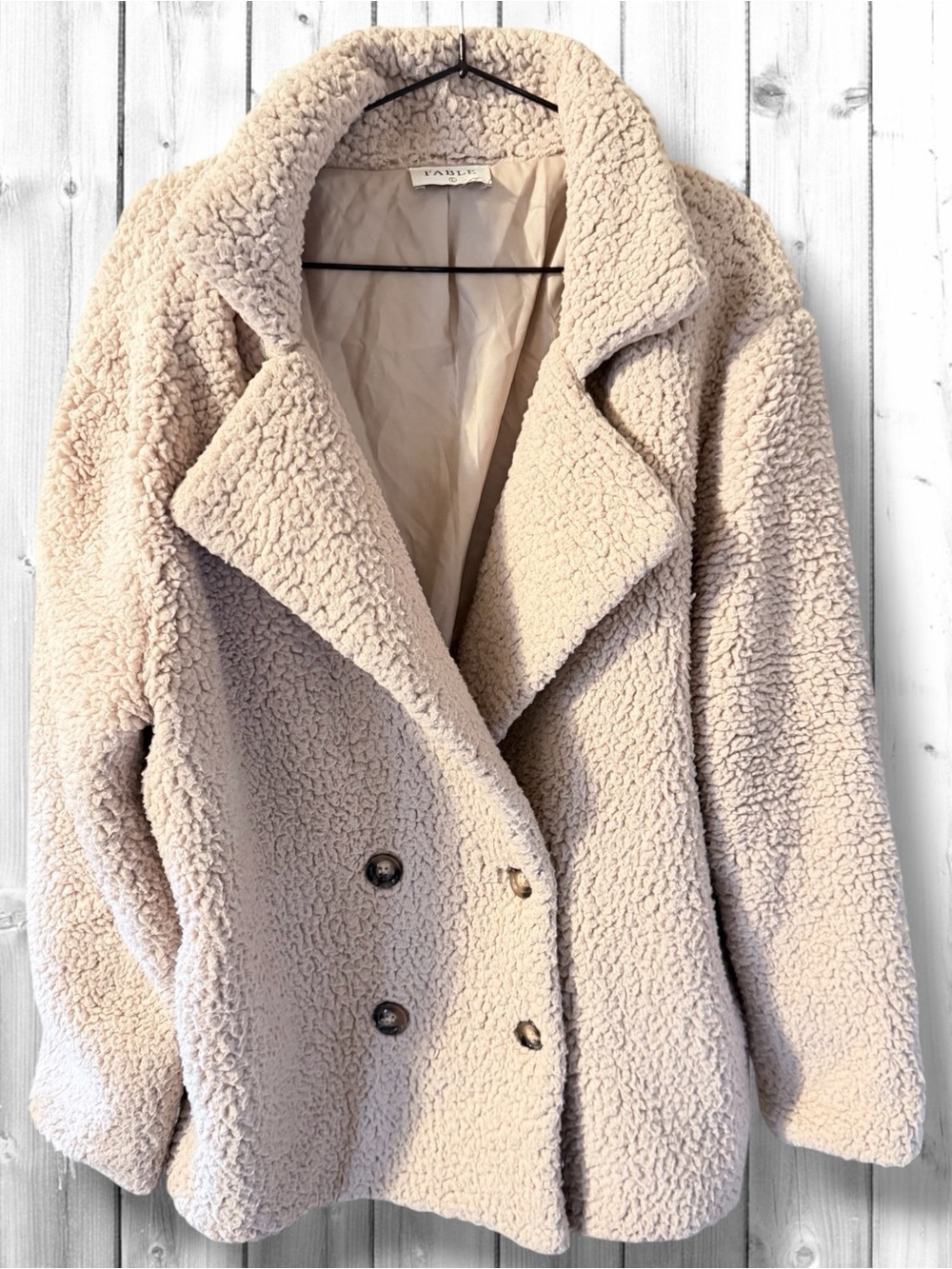 🌼Fable Cream Sherpa Double-Breasted Coat